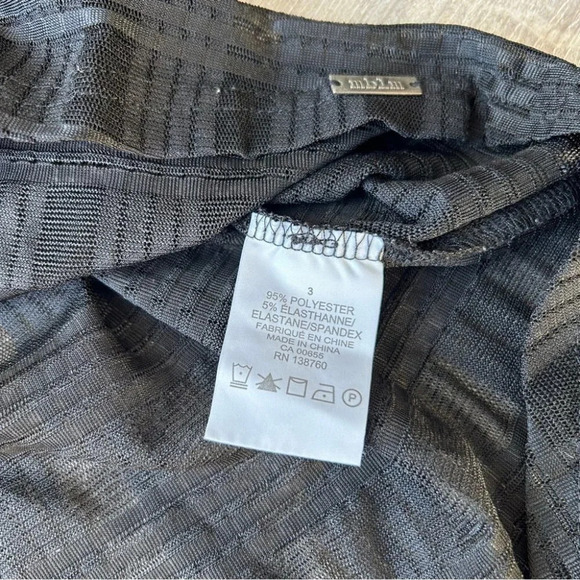 Mblm Sleeveless  Sheer Gingham Stretchy Top in Black - Picture 8 of 12